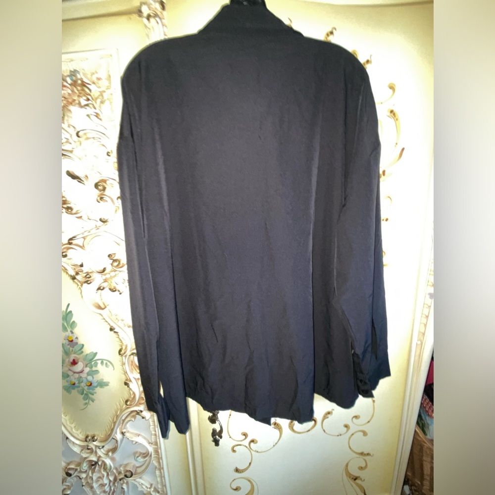 Black Long Sleeve Blouse By Shein size 3XL pre owned beautiful white embroidery - Picture 10 of 10